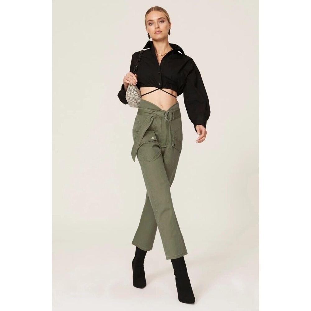 Marissa Webb Collective Canvas Cropped Pants Olive Green 35297 - Picture 2 of 15